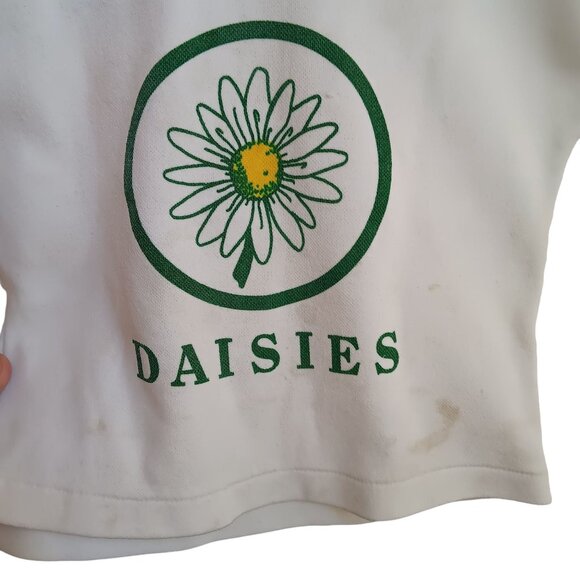 Vintage Girls 5 5T T-shirt Single Stitch Daisies Ringer 1970's Distress Hippy - Picture 2 of 4